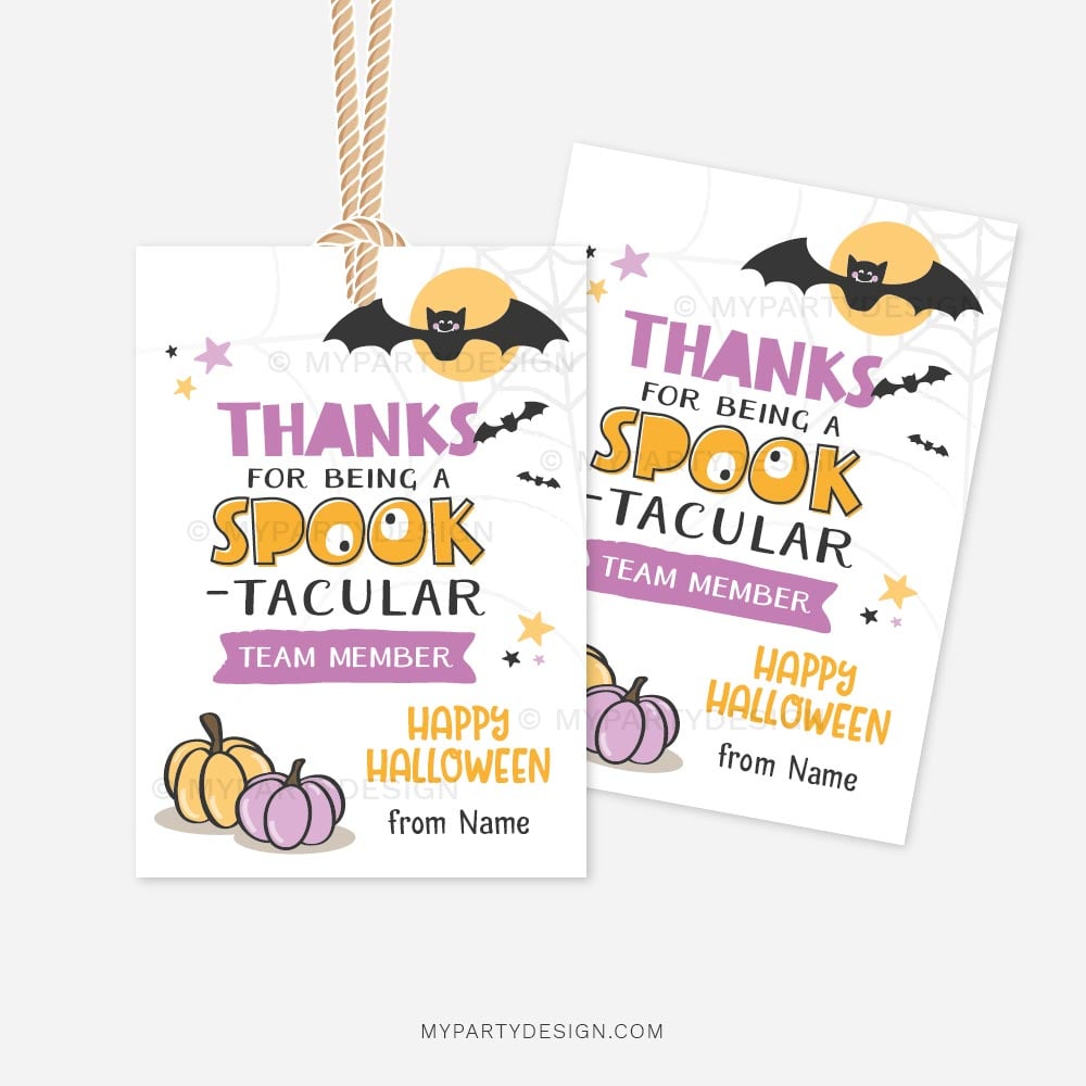 HALLOWEEN-APPRECIATION-TAGS-SPOOKTACULAR-TEAM-MEMBER-00B thanks for being a Spooktacular team member, Halloween tags