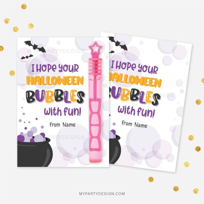 halloween bubbles cards for non candy halloween gifts