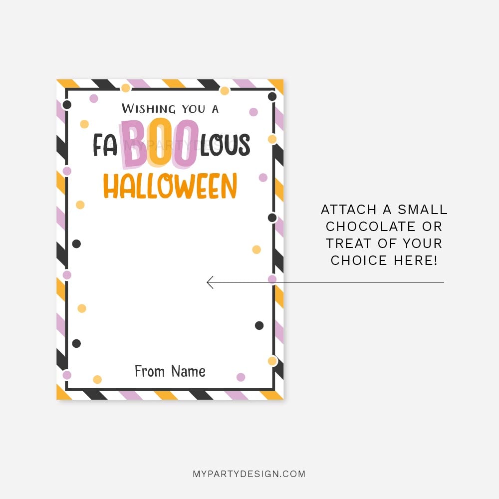 HALLOWEEN-CARDS-GENERIC-FABOOLOUS-00C faBOOlous Halloween cards for class gifts, add a chocolate, candy, balloon or any small gift
