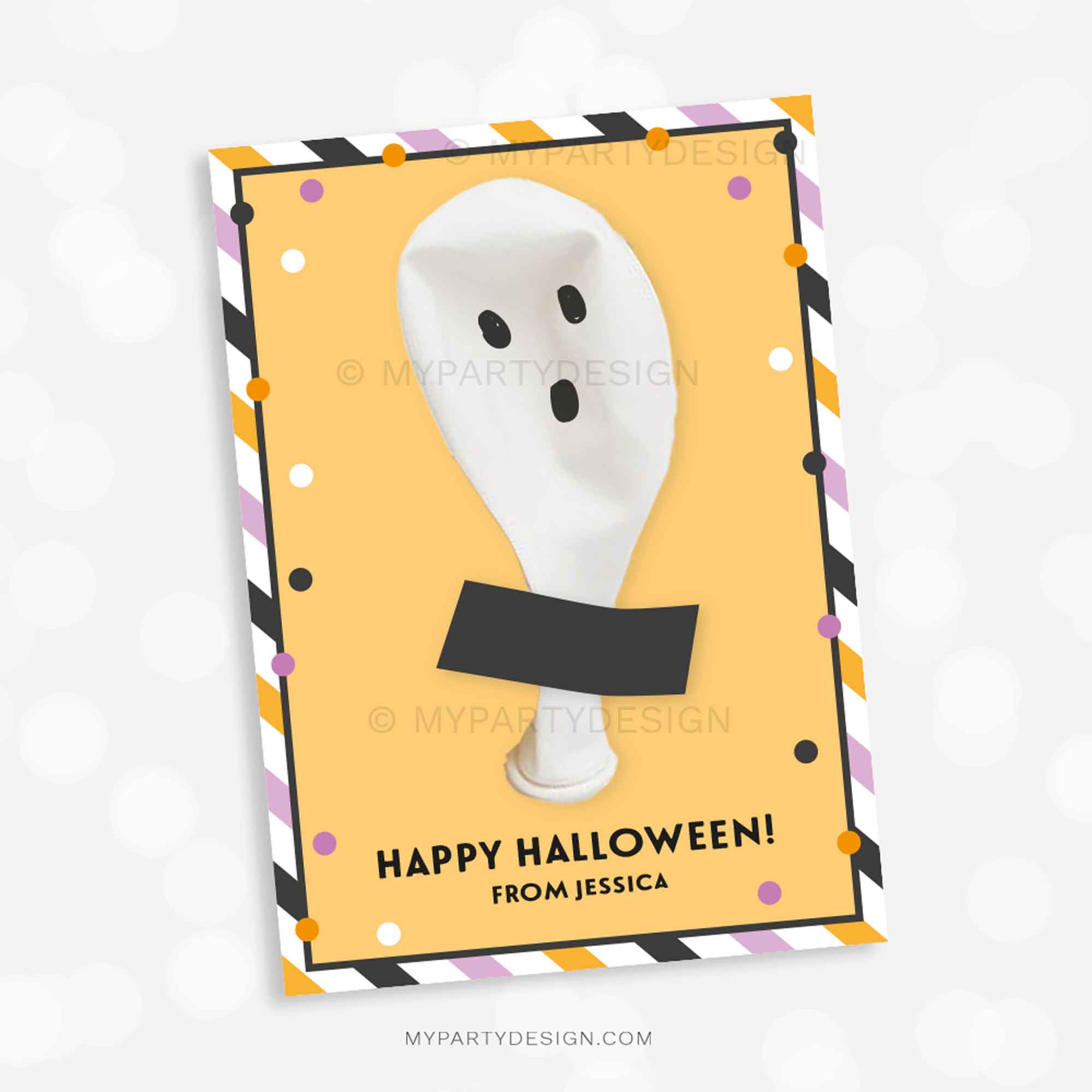 HALLOWEEN-CARDS-GENERIC-ORANGE-00A Halloween balloon gift cards for non-candy class gifts