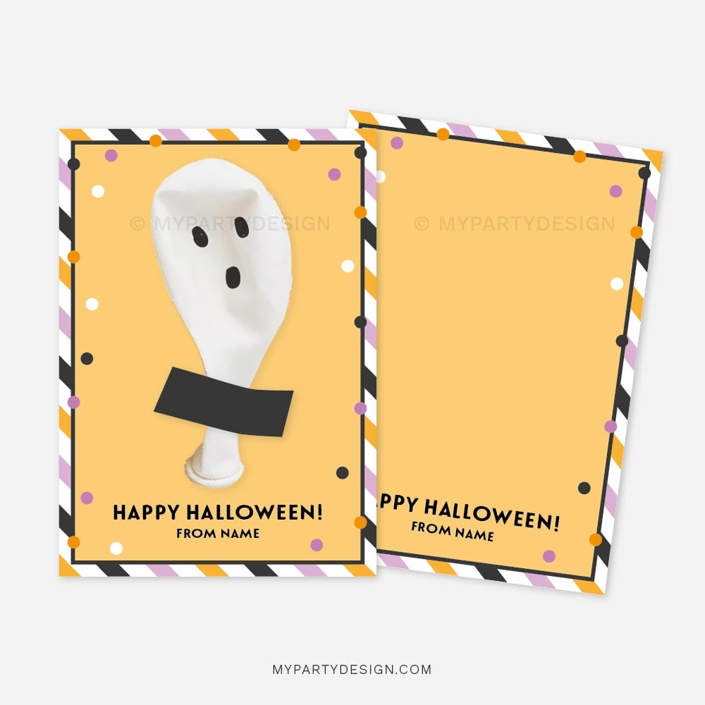 HALLOWEEN-CARDS-GENERIC-ORANGE-00B Halloween balloon gift idea for non-candy class gifts