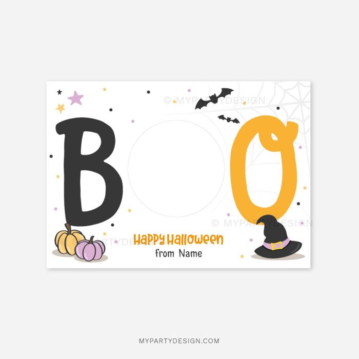 Boo Halloween play dough cards for non candy halloween gifts