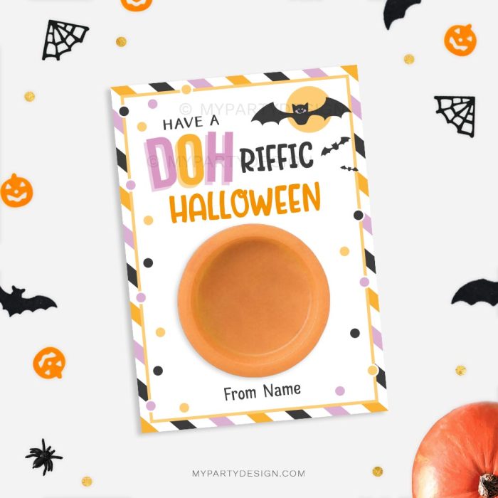 DOHriffic Halloween play dough cards for non candy halloween gifts