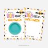 Halloween playdough cards for non candy halloween gifts