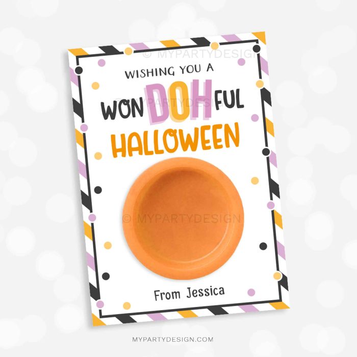 wonDOHful Halloween play dough cards for non candy halloween gifts