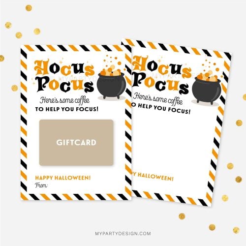 hocus pocus coffee gift card holder for Halloween gifts