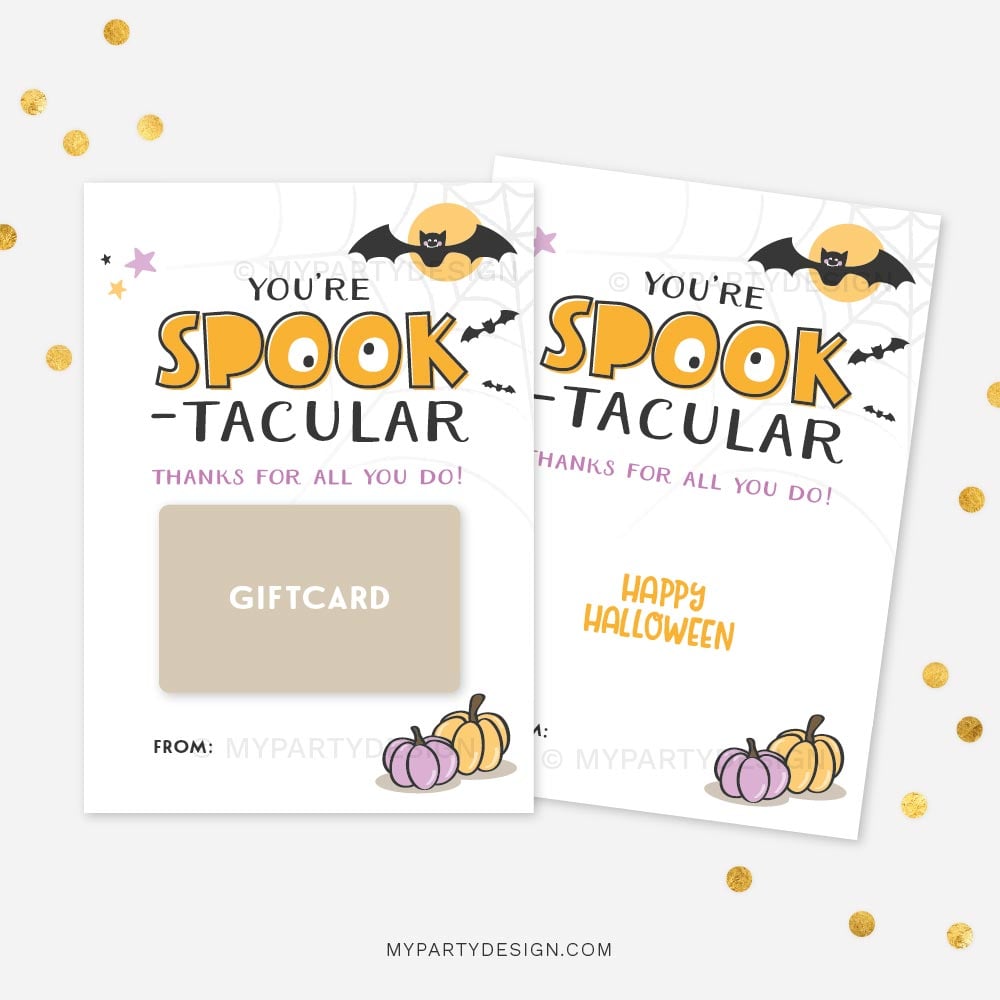 HALLOWEEN-GIFT-CARD-HOLDER-SPOOKTACULAR-00A you're spooktacular Halloween gift card holder for Halloween appreciation gifts