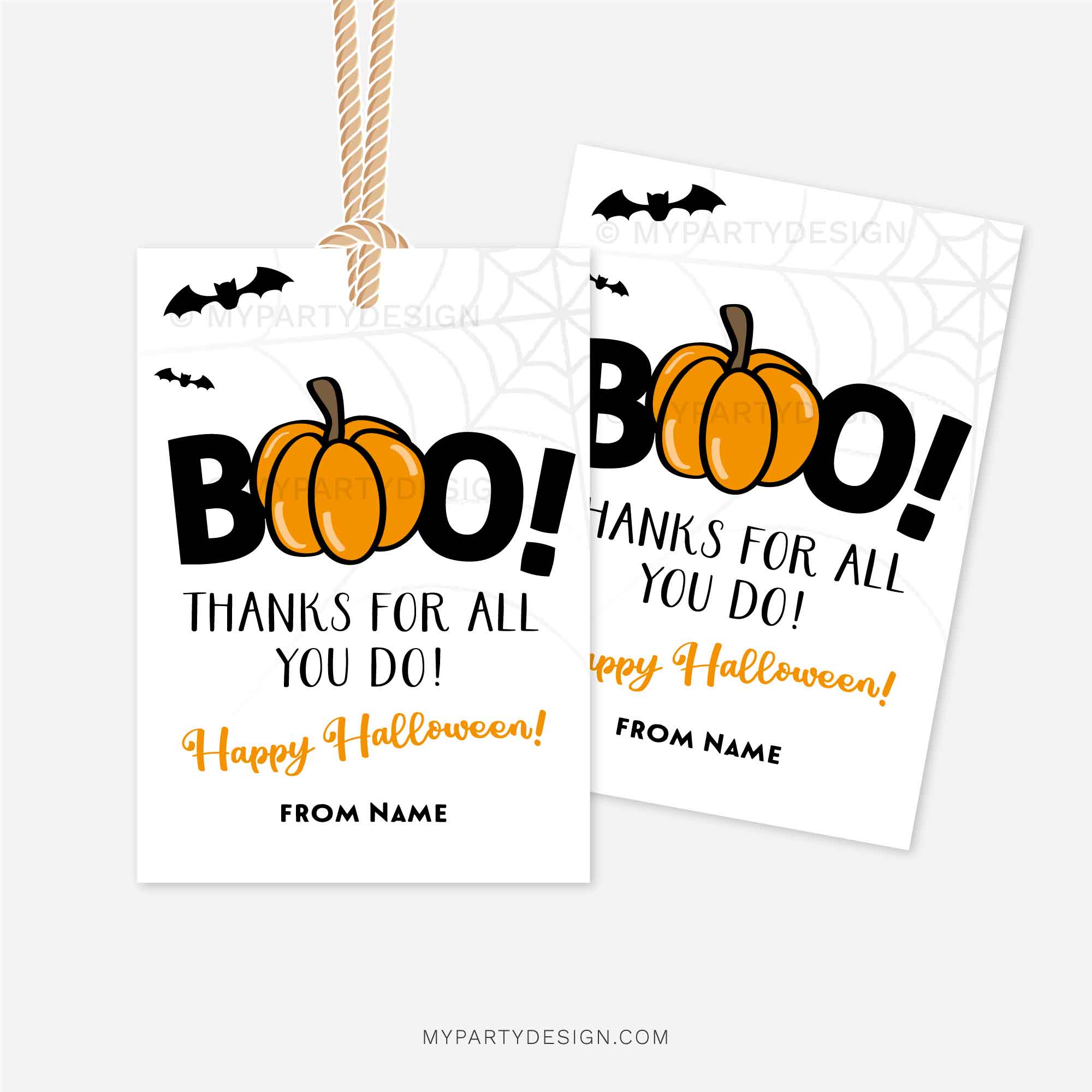 HALLOWEEN-GIFT-TAGS-BOO-THANKS-FOR-ALL-YOU-DO-00B thanks for all you do Halloween gift tags with pumpkin design