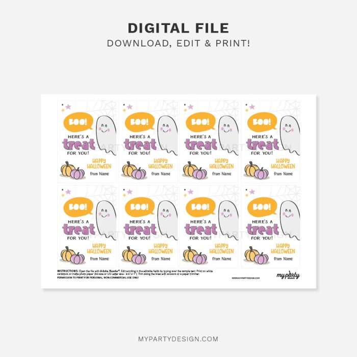 printable boo here's a treat for you halloween tags