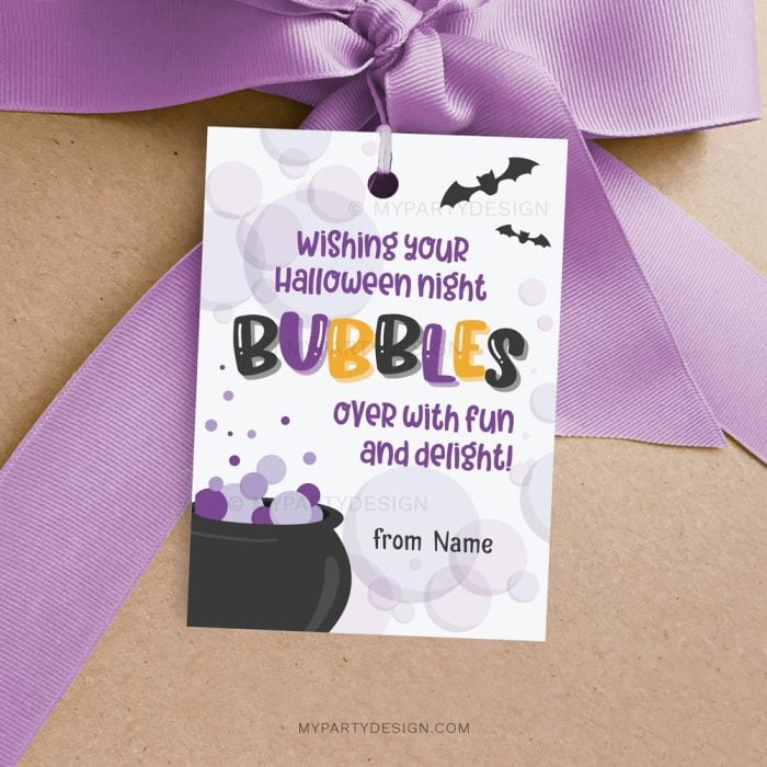 bubbles halloween tags for bubble wand gifts