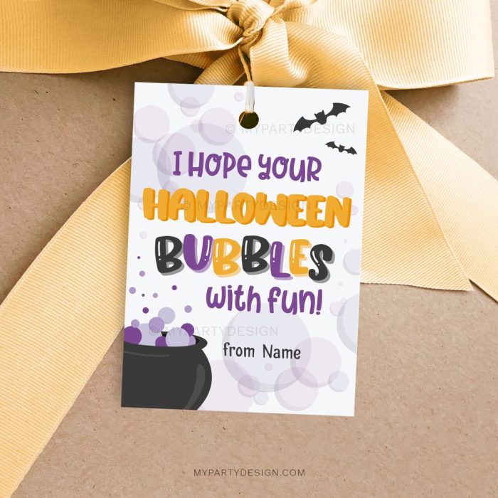 bubbles with fun halloween tags for bubble wand gifts