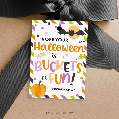 halloween buckets of fun gift tags for halloween class gifts