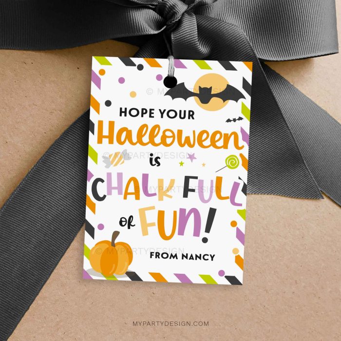halloween chalk full of fun gift tags for halloween class gifts