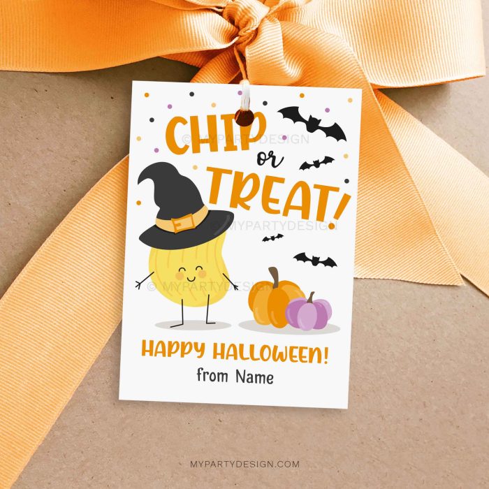chip or treat chips halloween tag for potato chips class gifts
