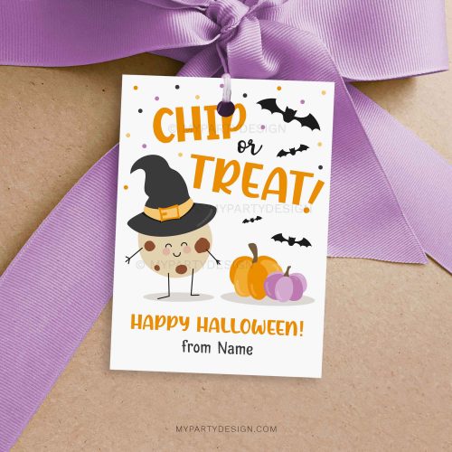 chip or treat cookie halloween tag for chocolate chip cookies class gifts