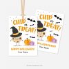Halloween cookie chip or treat tags for class gifts
