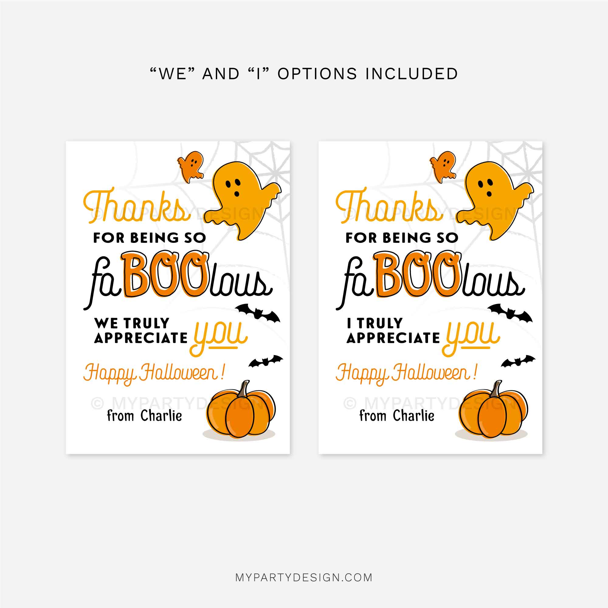 HALLOWEEN-GIFT-TAGS-FABOOLOUS-00D halloween appreciation gift tags with ghost illustrations on orange and black colours