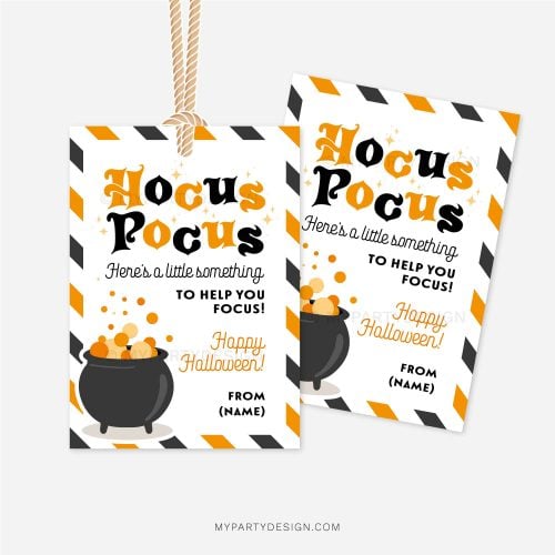 Halloween hocus hocus tags for Halloween gifts