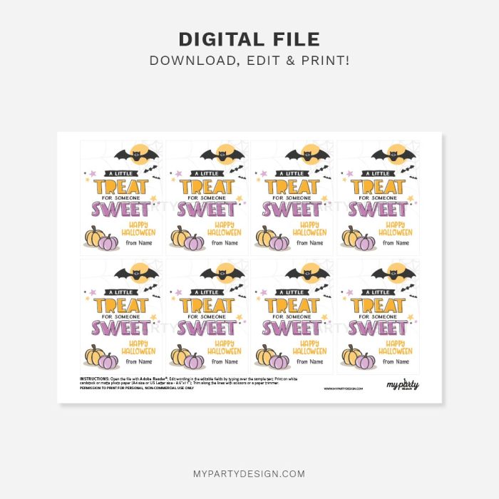 printable a little treat for someone sweet halloween tags