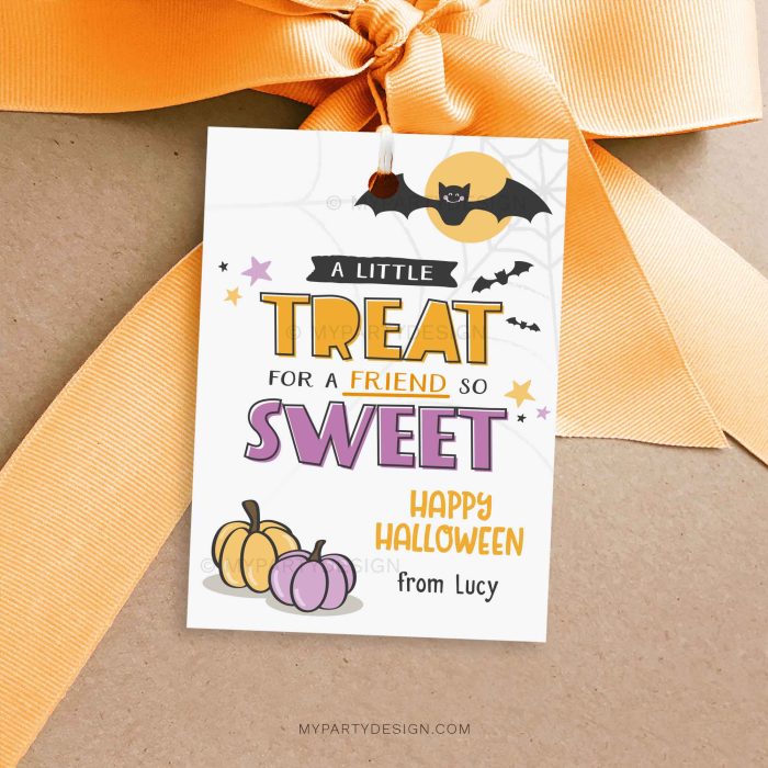 treat for a friend so sweet halloween tag for school class gifts
