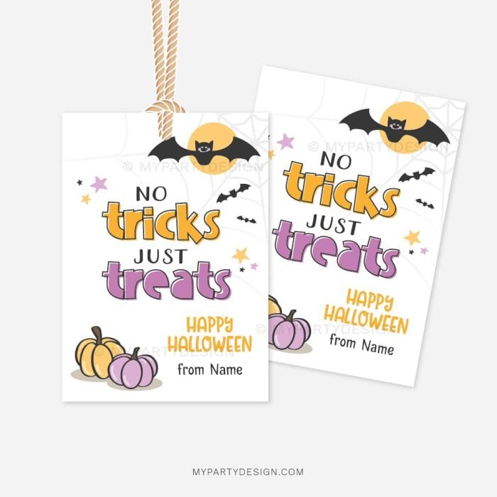 no tricks just treats halloween tags