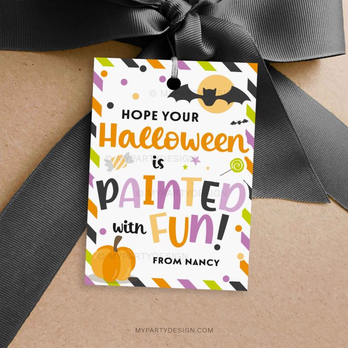 halloween painted with fun gift tags for halloween class gifts