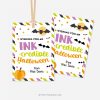 HALLOWEEN-GIFT-TAGS-PEN-INKCREDIBLE-00B halloween pen tags for class gifts that read "wishing you an inkcredible halloween"