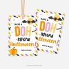 Halloween play dough gift tags that read " have a DOhlightful halloween gift tag for Halloween"