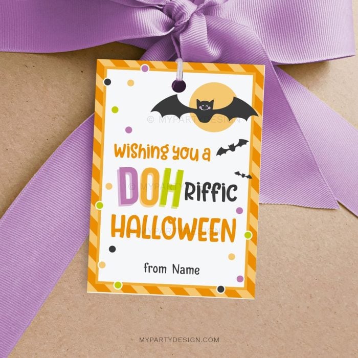 Halloween playdough tags for play dough gifts
