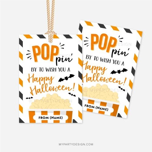 poppin by to wish you a happy halloween gift tags