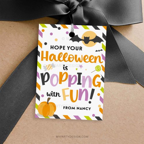 halloween popping with fun gift tag for halloween popcorn or pop it toy class gifts