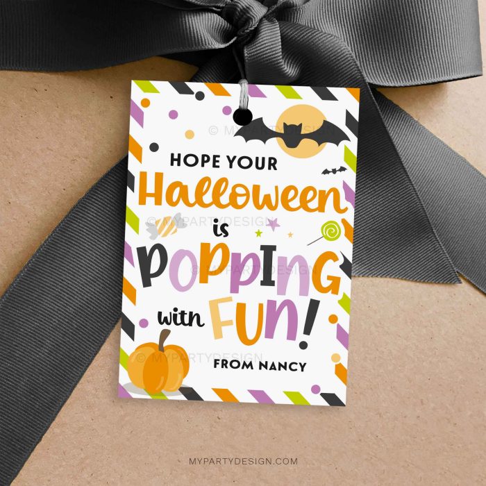 halloween popping with fun gift tag for halloween popcorn or pop it toy class gifts