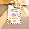 HALLOWEEN-GIFT-TAGS-REAL-TREAT-BEING-YOUR-TEACHER-00A Halloween Treat Tag for Students that reads "being your teacher is a real treat. happy Halloween"