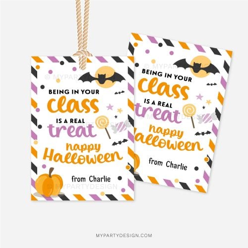 being in your class is a real treat Halloween tag for class gifts