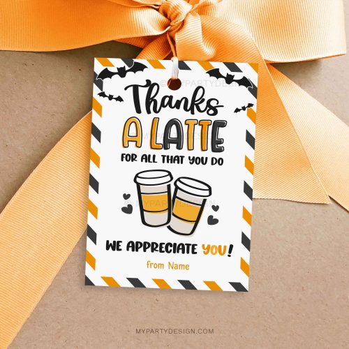 thanks a latte halloween tags