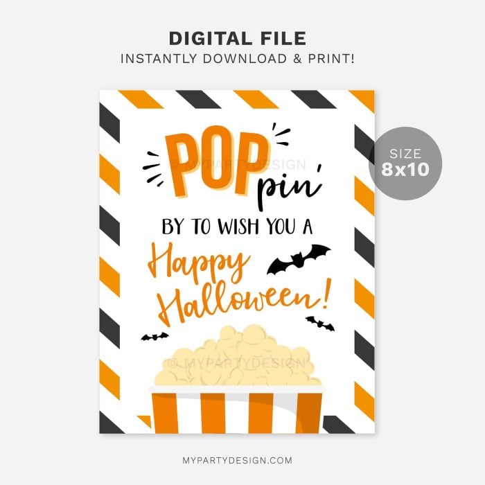 printable poppin by to wish you a happy halloween sign for popcorn appreciation gifts