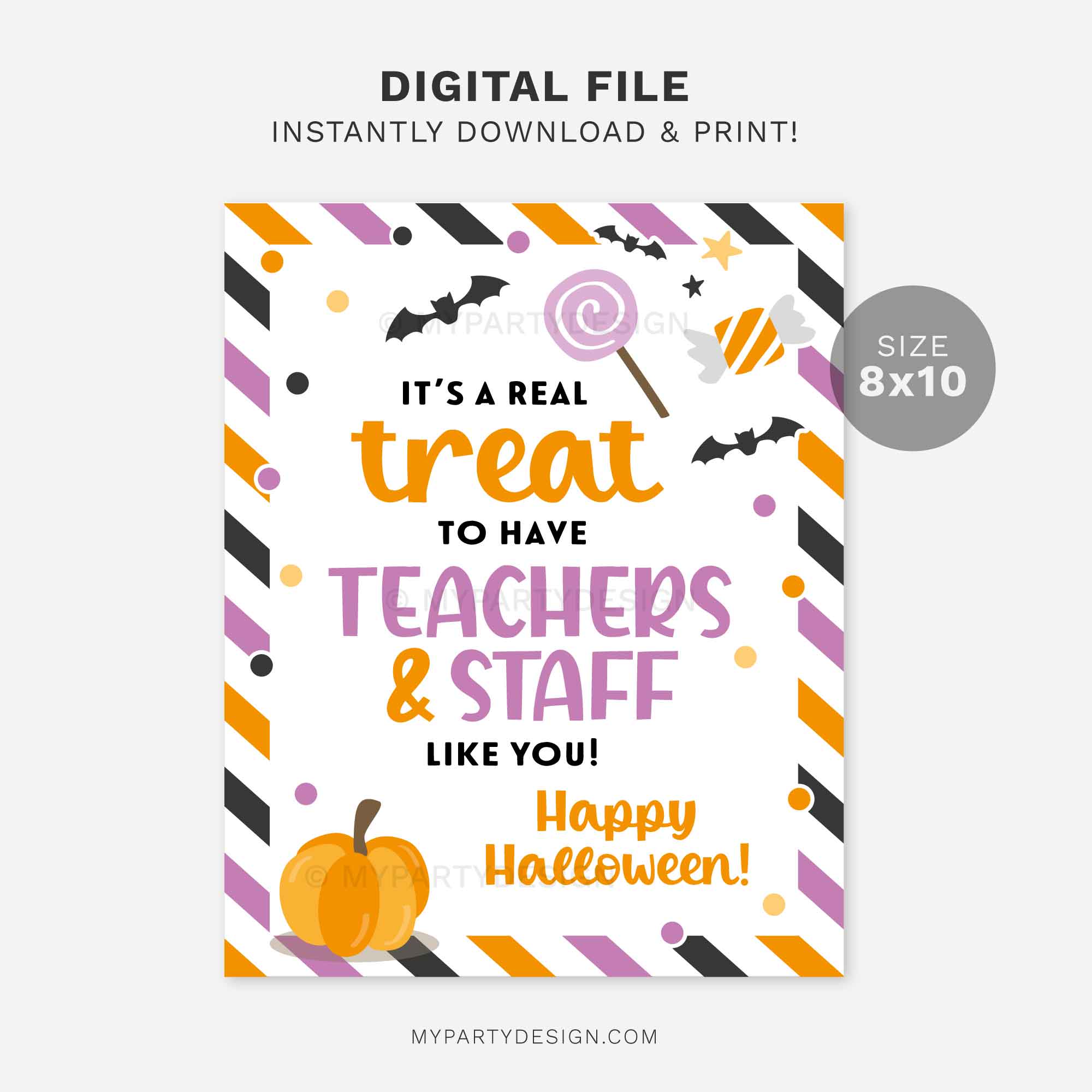 HALLOWEEN-SIGN-REAL-TREAT-TEACHERS-STAFF-00C printable halloween appreciation sign for teachers and staff