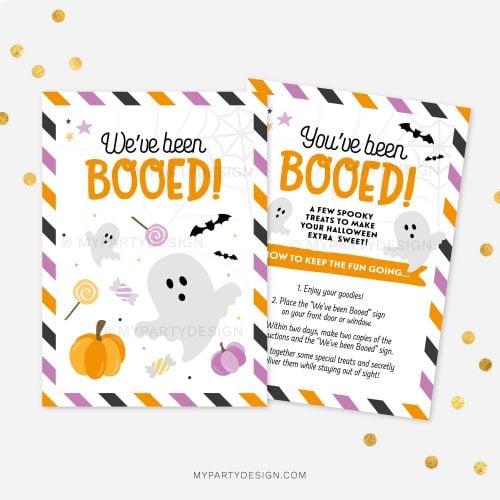 you've been booed halloween game sign for booing neighbours and friends at Halloween