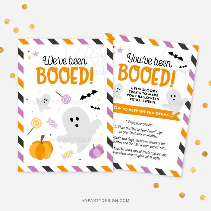 you've been booed halloween game sign for booing neighbours and friends at Halloween