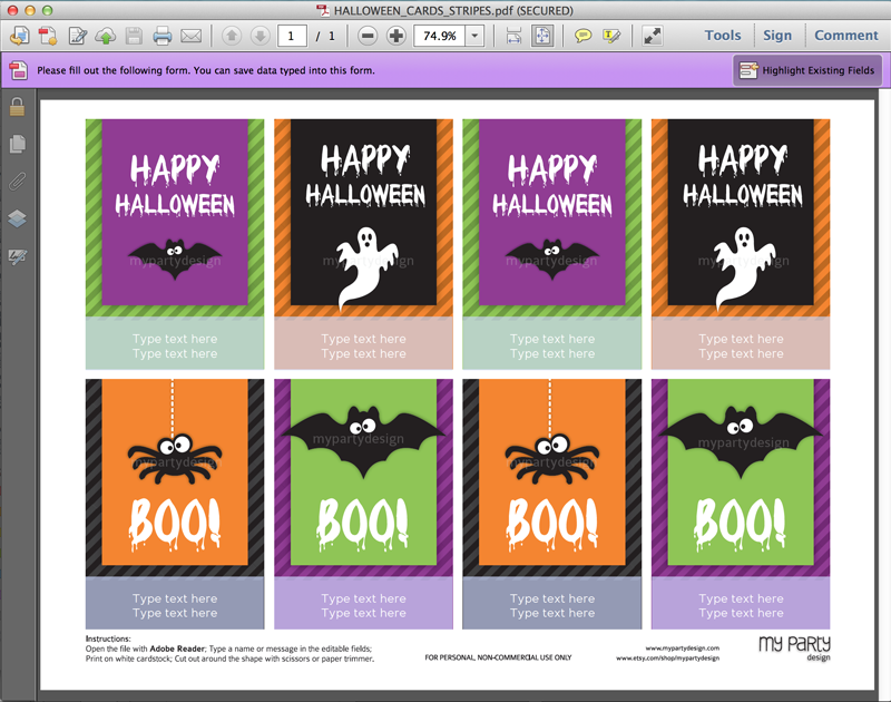 HALLOWEEN_CARDS_STRIPES-05 editable halloween cards for kids