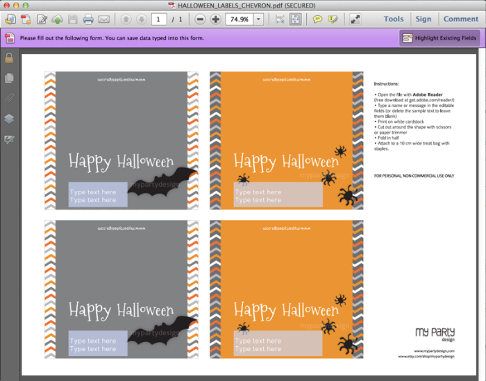 editable halloween bag toppers for kids