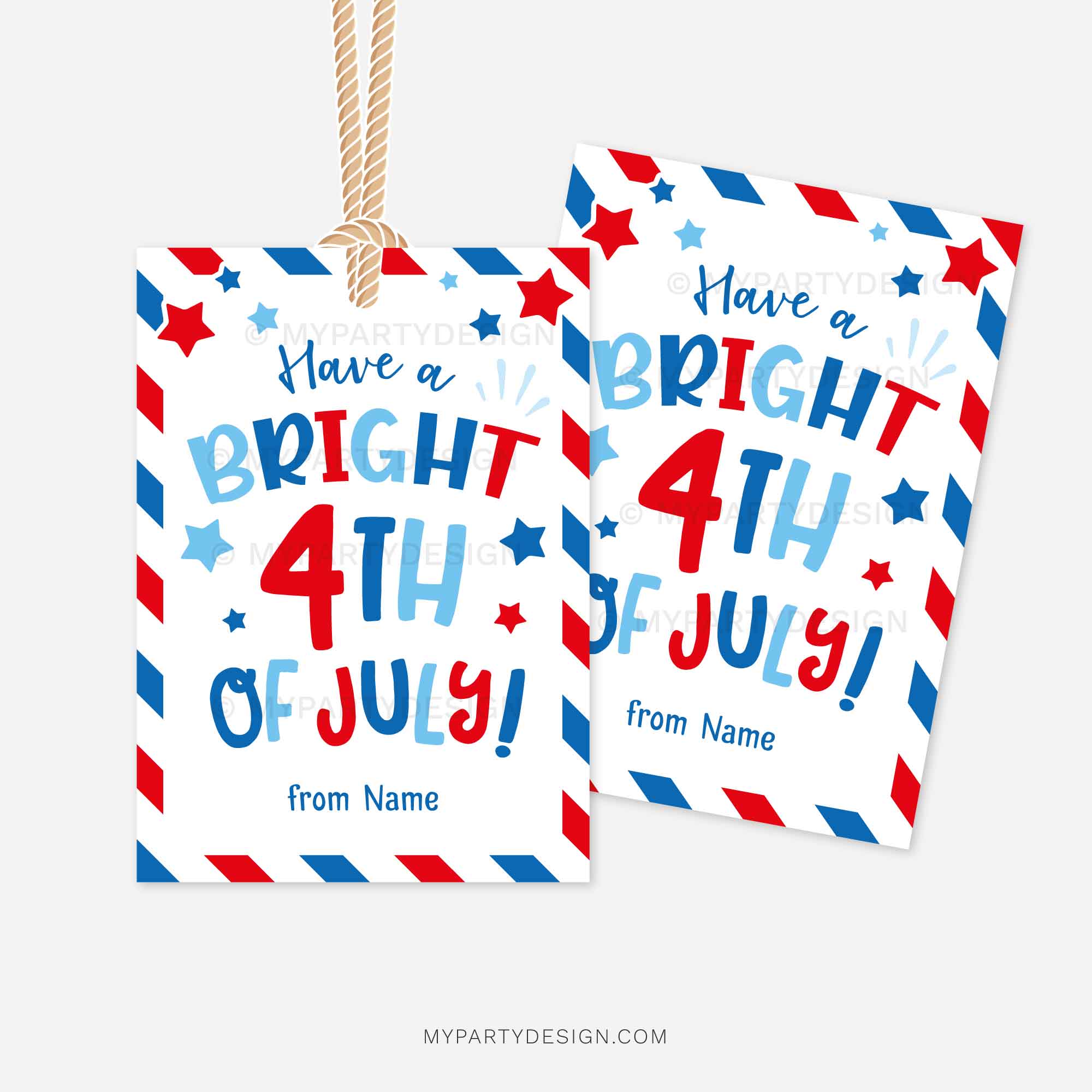 HAVE-A-BRIGHT-4TH-OF-JULY-GIFT-TAGS-00B Independence Day glow stick tags that read "have a bright 4th of July"