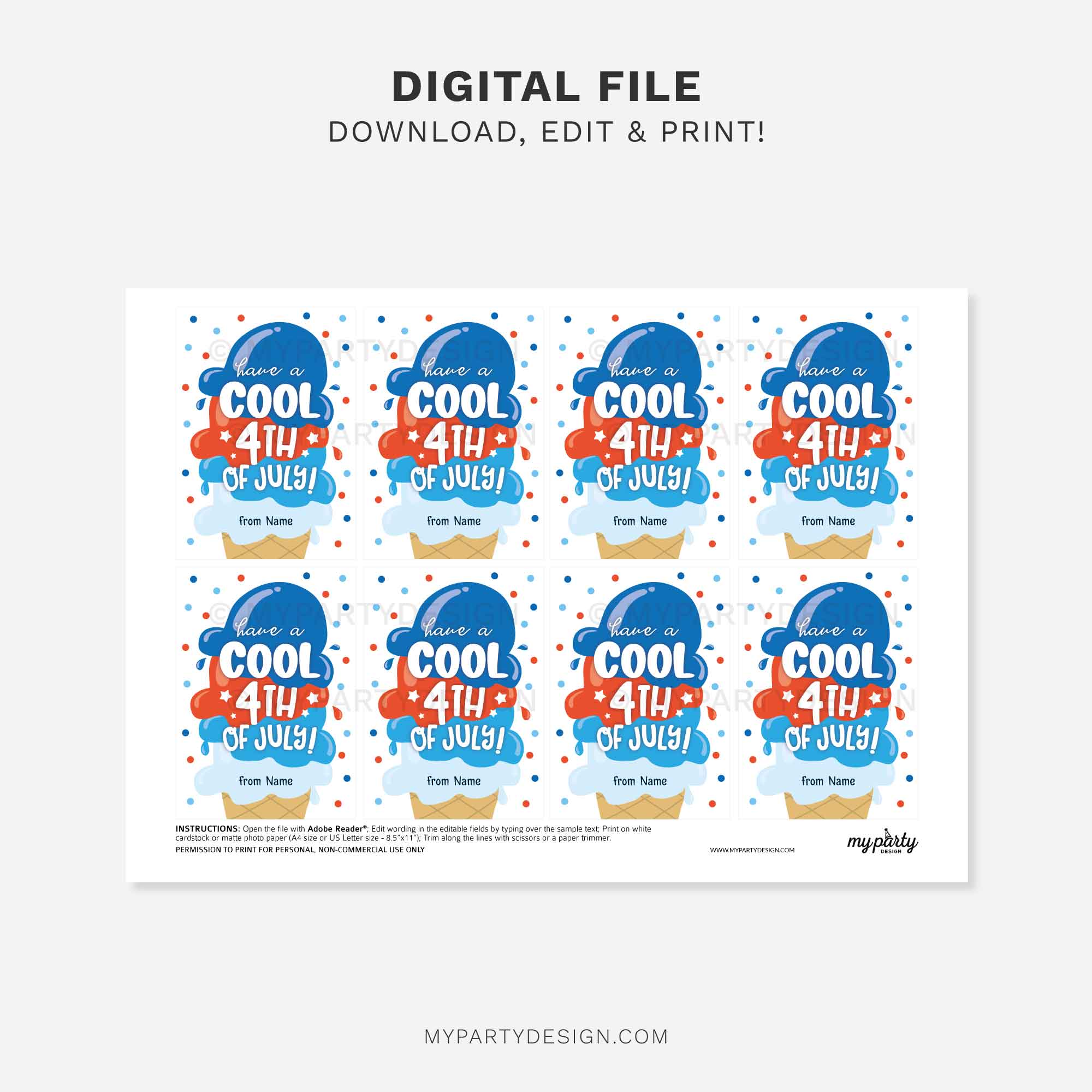HAVE-A-COOL-4TH-OF-JULY-GIFT-TAGS-00C printable have a cool 4th of July gift tag for patriotic Independence Day gifts