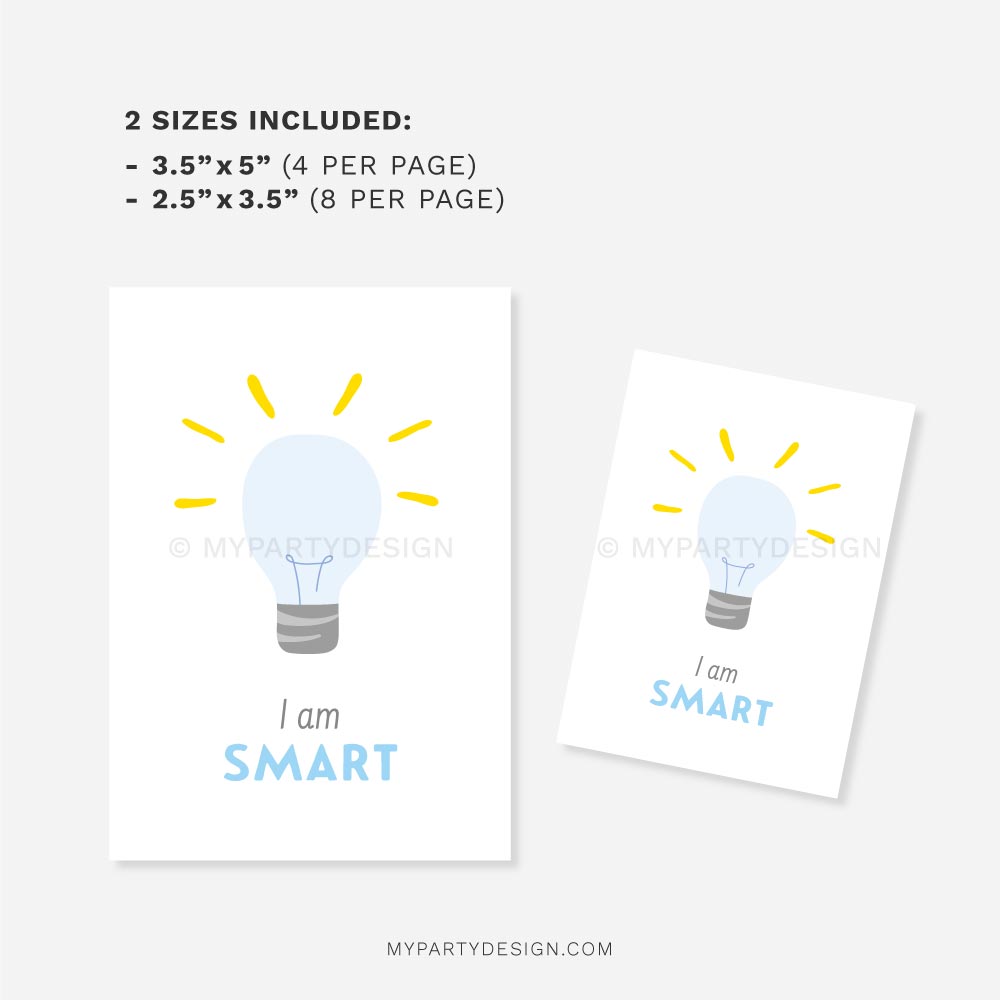 I-AM-AFFIRMATION-CARDS-00E I am affirmation flash cards or lunch box notes for kids
