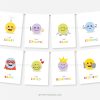 KIDS-AFFIRMATION-CARDS-00B emoji themed kids affirmation cards with funny faces and "I am" statements