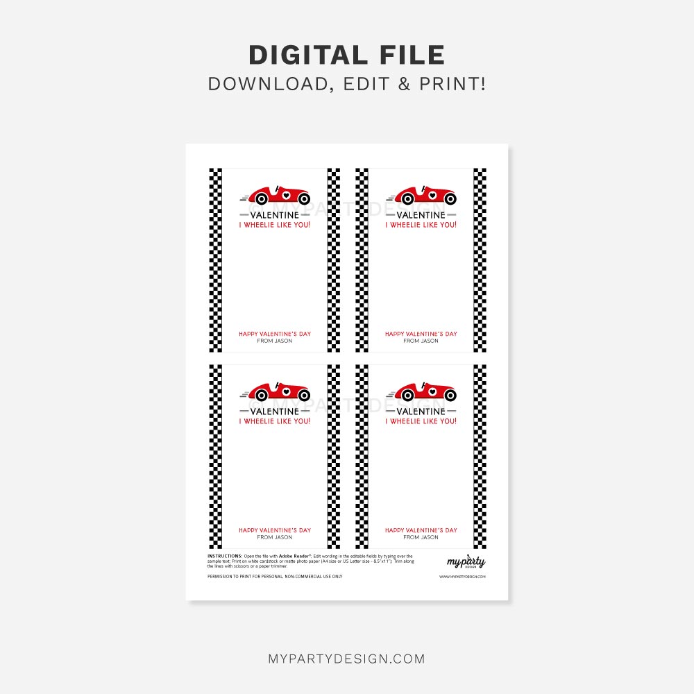 KIDS-VALENTINES-CARDS-CAR-WHEELIE-LIKE-YOU-00B printable car valentines cards for kids