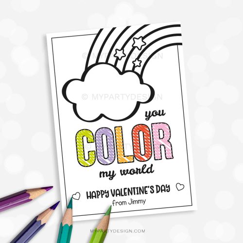 you color my world valentines cards for coloring
