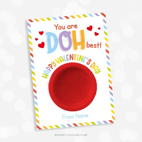 play dough valentines cards for kids
