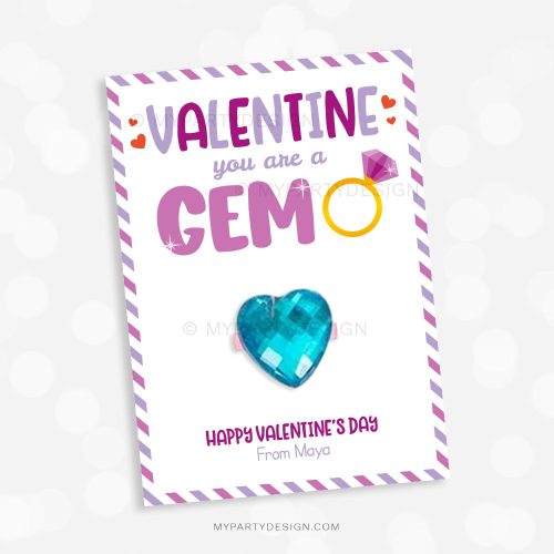 Gem Valentines, Printable Cards