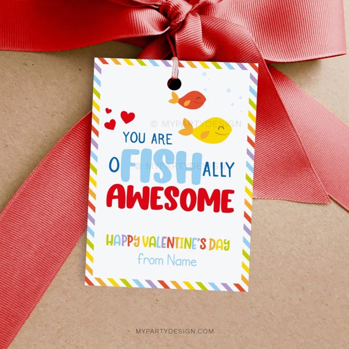 O-fish-ally awesome Valentines Tags / Cards